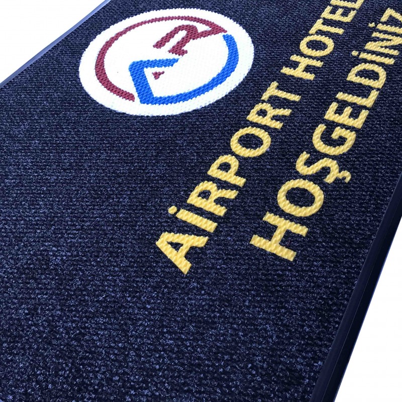 Airport Otel Sarı Yazılı Siyah Logolu Paspas