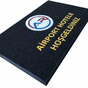 Airport Otel Sarı Yazılı Siyah Logolu Paspas