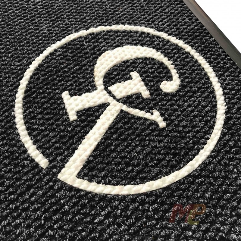 Firmalara Özel Beyaz Yazılı Siyah Tabanlı Logolu Paspas GK