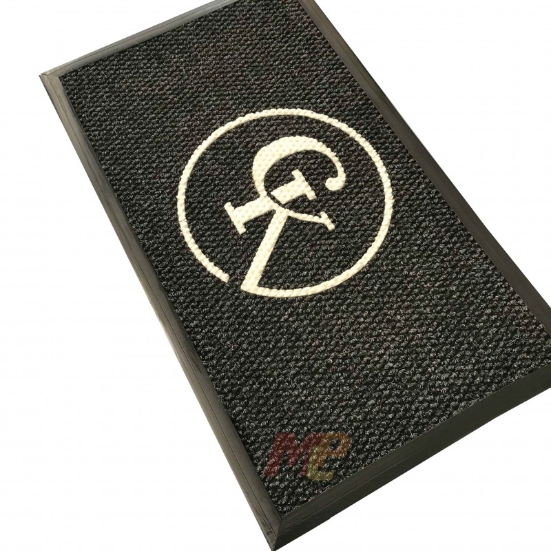 Firmalara Özel Beyaz Yazılı Siyah Tabanlı Logolu Paspas GK