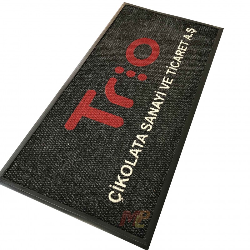 Firmalara Özel Kırmızı Siyah Tabanlı Logolu Paspas Trio