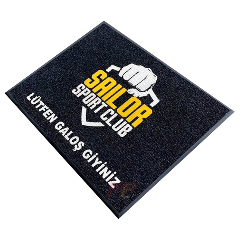 Fitness Salonu Spor Salonu Siyah Logolu Paspas