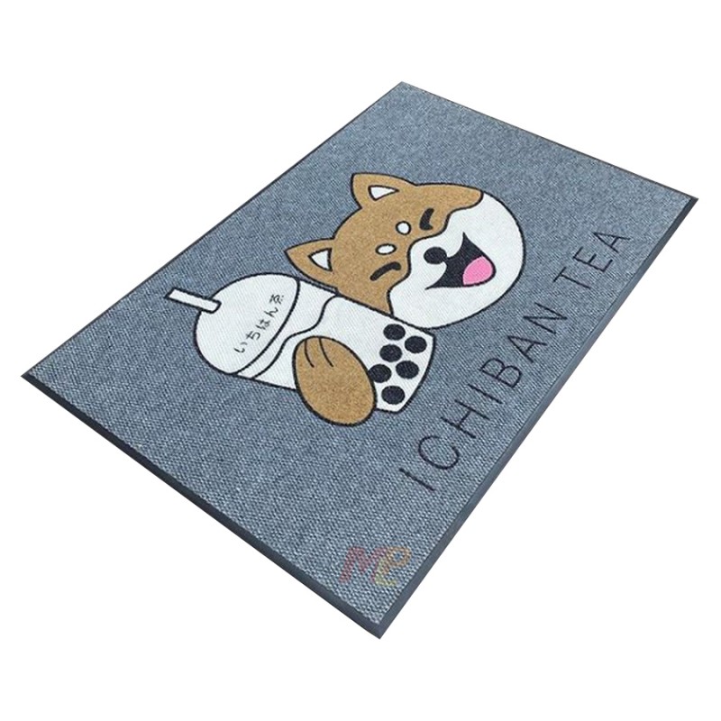 Kafe Bar Lokanta Restoran Gri lazer kesim Logolu Paspas