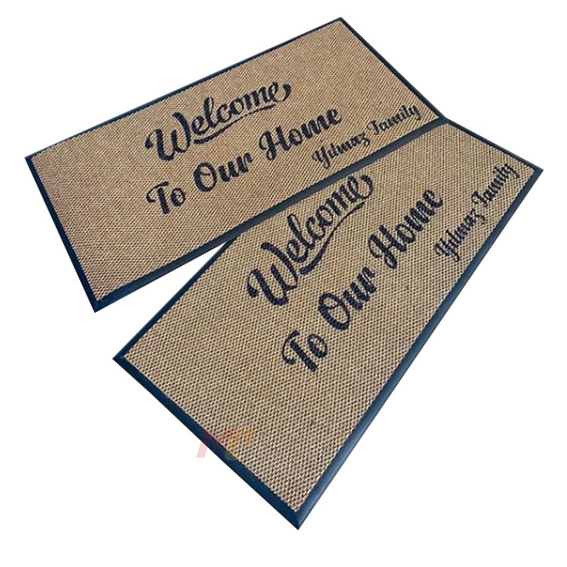 Kişiye Özel Kapı Apartman Kahverengi Logolu Paspas