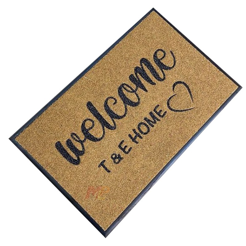 Kişiye Özel Kapı Apartman Önü Kahverengi Logolu Paspas