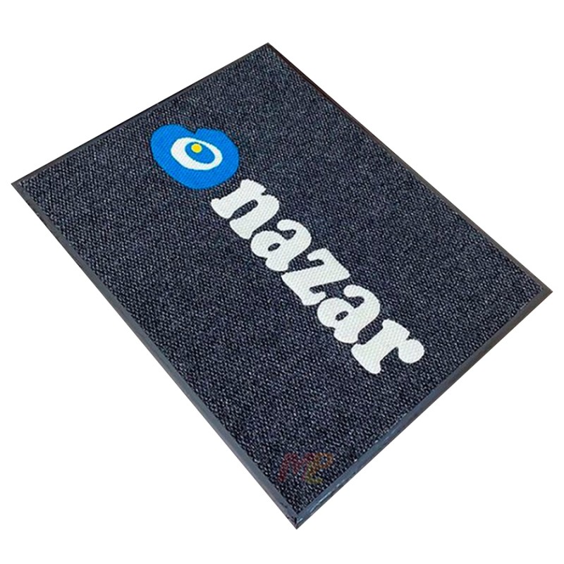 Kişiye Özel Kapı Apartman Önü Sarı Siyah Logolu Paspas