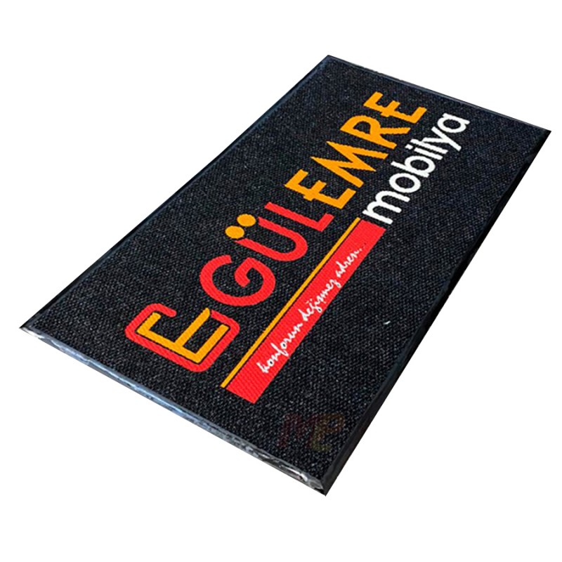 Laminat Parke Mobilya Dekorasyon Siyah Logolu Paspas