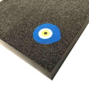 Nazar Boncuklu Siyah Logolu Paspas