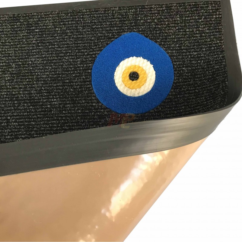 Nazar Boncuklu Siyah Logolu Paspas