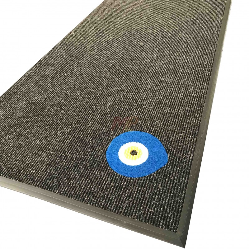 Nazar Boncuklu Siyah Logolu Paspas