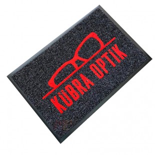 Optik Kırmızı Siyah Logolu Paspas