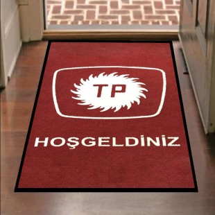 Petrol Benzin İstasyonlarına Beyaz Kırmızı Logolu Paspas TP