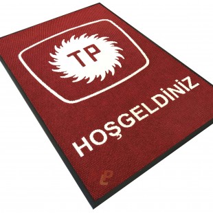 Petrol Benzin İstasyonlarına Beyaz Kırmızı Logolu Paspas TP