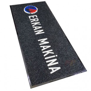 Tekstil Atölye Makine Siyah Logolu Paspas