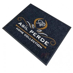 Tekstil Atölye Perde Siyah Logolu Paspas