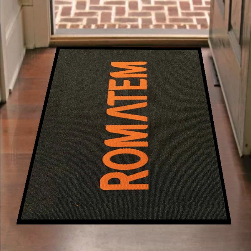 Hastanelere Özel Turuncu Siyah Logolu Paspas Romatem